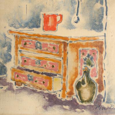 Deszo Pecsi Pilch Deszo Pecsi Pilch Hungarian b 1888 d 1949 Red Pitcher painting