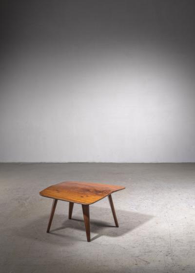 Devon Dennett Devon Dennett Studio Craft Mahogany and Walnut Burl Side Table USA 1947