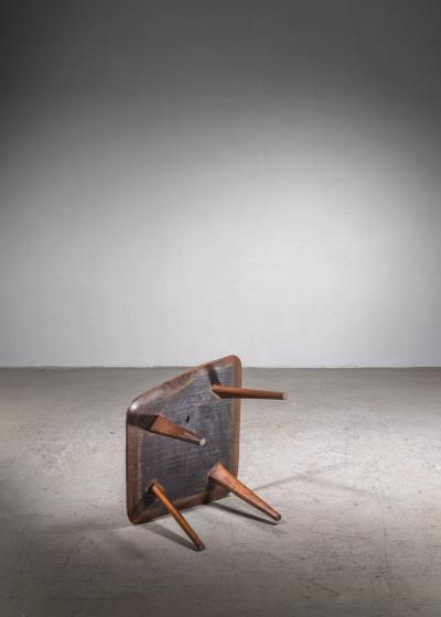 Devon Dennett Devon Dennett Studio Craft Mahogany and Walnut Burl Side Table USA 1947