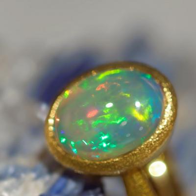 Devta Doolan Fine Mexican Crystal Opal 22k Gold One of a Kind Ring Devta Doolan 2024