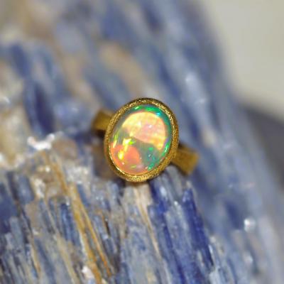 Devta Doolan Fine Mexican Crystal Opal 22k Gold One of a Kind Ring Devta Doolan 2024