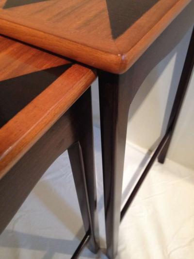 Diamond Marquetry Nesting Tables
