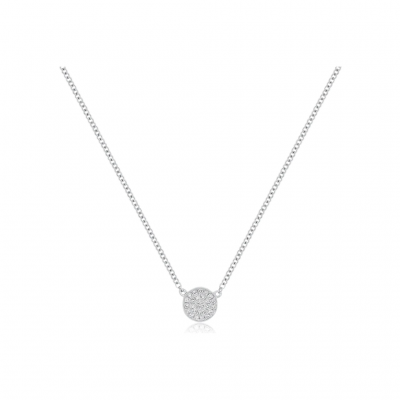 Diamond Mini Disc Gold Necklace