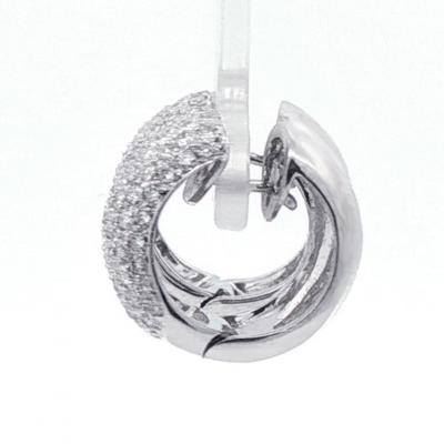 Diamond White Gold Wide Huggies