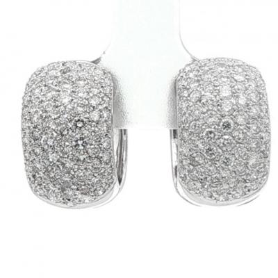 Diamond White Gold Wide Huggies