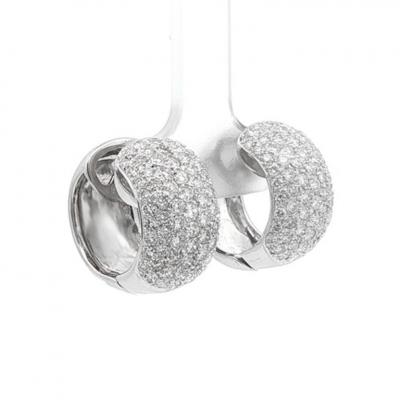 Diamond White Gold Wide Huggies