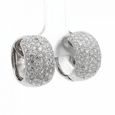 Diamond White Gold Wide Huggies