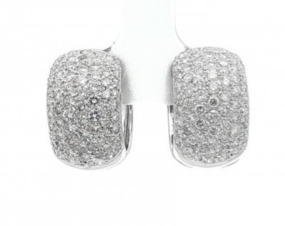 Diamond White Gold Wide Huggies