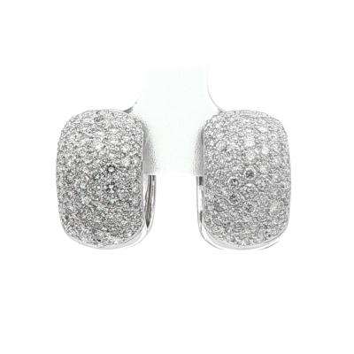 Diamond White Gold Wide Huggies