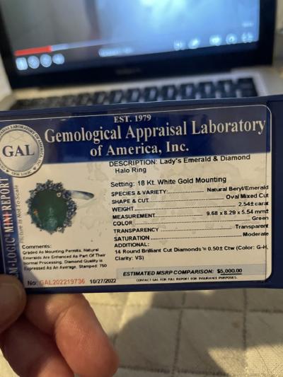 Diamond and Natural Emerald Gold Ring