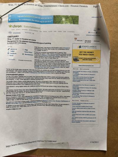 Dick Wray 20 x 16 Giltwood Frame Watercolor by Texas Artist Dick Wray