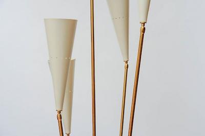 Diego Mardegan Travertine and Brass Midcentury Style Floor Lamp by Diego Mardegan