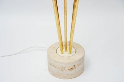 Diego Mardegan Travertine and Brass Midcentury Style Floor Lamp by Diego Mardegan