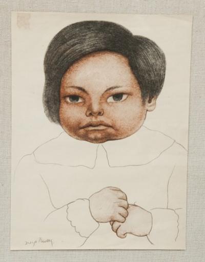 Diego Rivera Pair Framed Vintage Print of Drawings by Diego Rivera