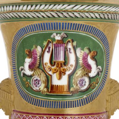 Dihl et Gu rhard et Gu rhard Two Empire period gilt porcelain vases by Dihl et Gu rhard