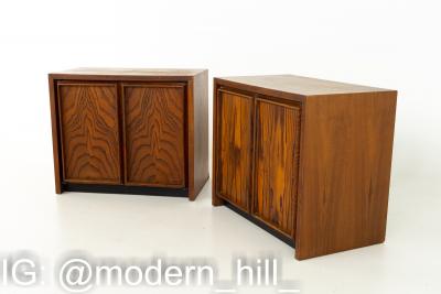 Dillingham Mid Century Pecky Cyprus Nightstands A Pair