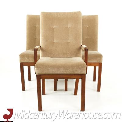 Dillingham Mid Century Walnut Tufted Dining Chairs Set of 4