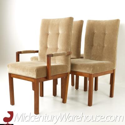 Dillingham Mid Century Walnut Tufted Dining Chairs Set of 4