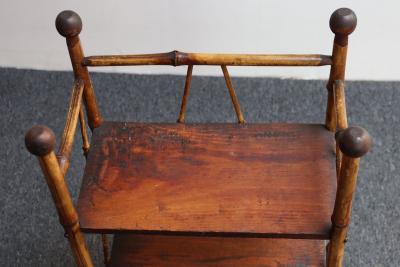 Diminutive Antique Aesthestic Movement Bamboo Three Tier Shelf Etagere Bookcase