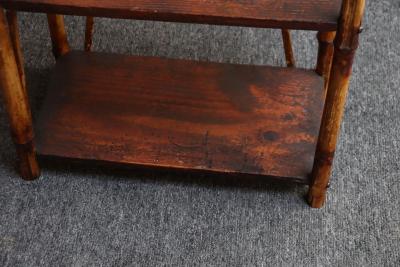 Diminutive Antique Aesthestic Movement Bamboo Three Tier Shelf Etagere Bookcase