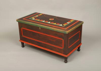 Diminutive Paint Decorated Blanket Chest