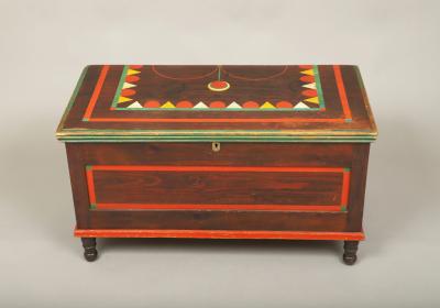 Diminutive Paint Decorated Blanket Chest