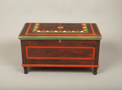 Diminutive Paint Decorated Blanket Chest