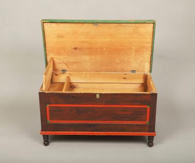 Diminutive Paint Decorated Blanket Chest