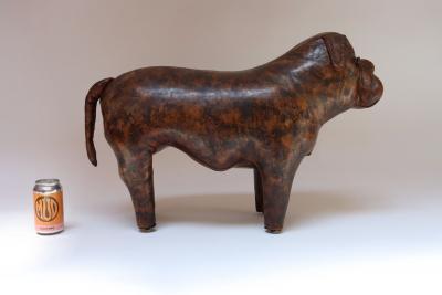 Dimitri Omersa Vintage Leather Bulldog Footstool by Dimitri Omersa for Abercrombie and Fitch