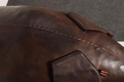 Dimitri Omersa Vintage Leather Pig Footstool by Dimitri Omersa for Abercrombie and Fitch