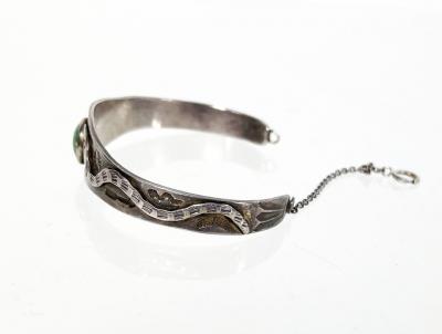 Dine Navajo bracelet with snakes and stampwork