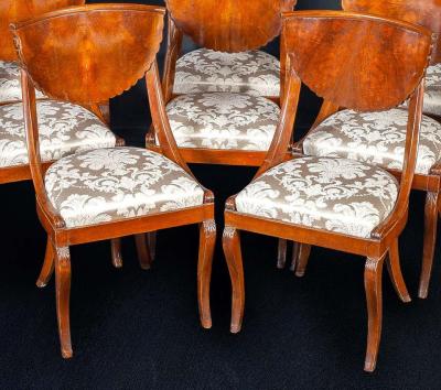 Dining Room Set of Eight Italian Chairs and a Pair of Armchairs 1790