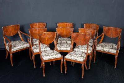 Dining Room Set of Eight Italian Chairs and a Pair of Armchairs 1790
