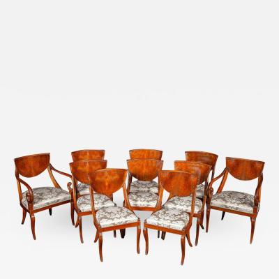 Dining Room Set of Eight Italian Chairs and a Pair of Armchairs 1790