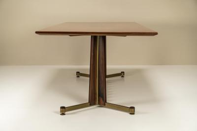 Dining Table in Mahogany Rosewood and Brushed Brass Italy 1960s