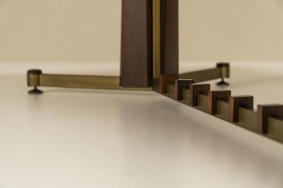 Dining Table in Mahogany Rosewood and Brushed Brass Italy 1960s