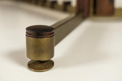 Dining Table in Mahogany Rosewood and Brushed Brass Italy 1960s