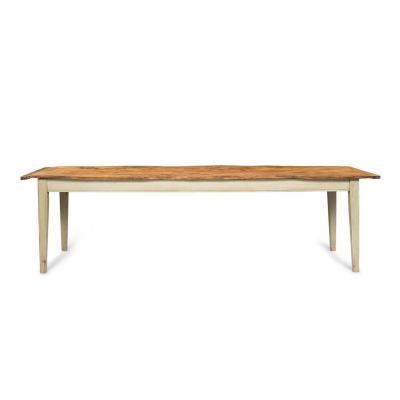 Dining Table with Burl Elm Two Plank Top