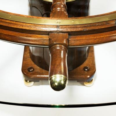 Dining table made from a 19th Century ships steering wheel