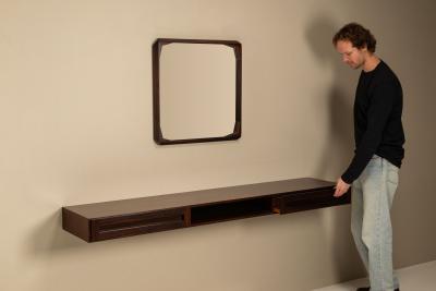 Dino Cavalli Hanging Console and Mirror by Dino Cavalli for Tredici Italy 1960s