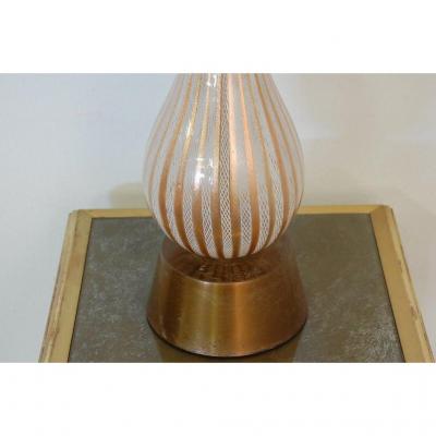 Dino Martens Tall Murano Glass Table Lamp by Dino Martens for Aureliano Toso