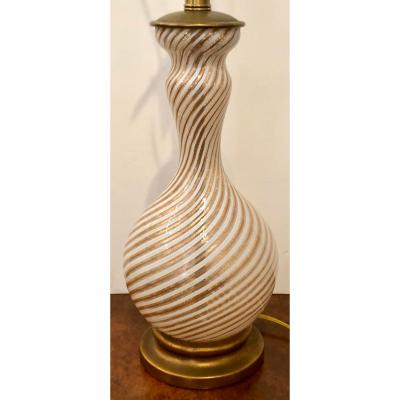 Dino Martens Vintage Zanfirico Murano Glass Table Lamp by Dino Martens