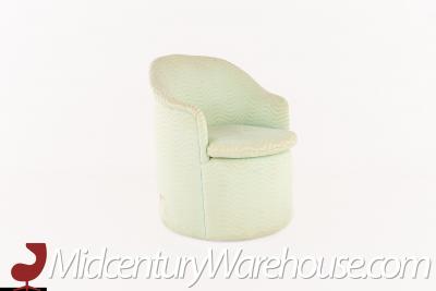 Directional Mid Century Barrel Swivel Lounge Chairs