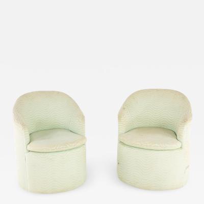 Directional Mid Century Barrel Swivel Lounge Chairs