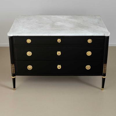 Directoire Chest of Drawers with white Marble Top France circa 1800