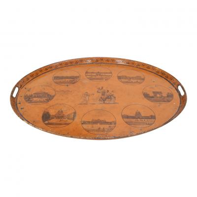Directoire French Golden Ocher Color Tole Tray