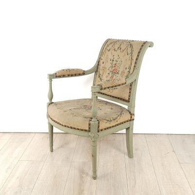 Directoire Grey Green Armchair 19th century