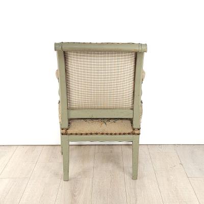Directoire Grey Green Armchair 19th century