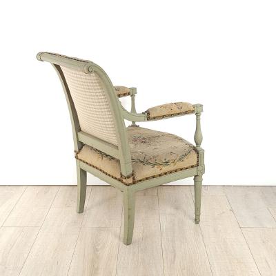 Directoire Grey Green Armchair 19th century