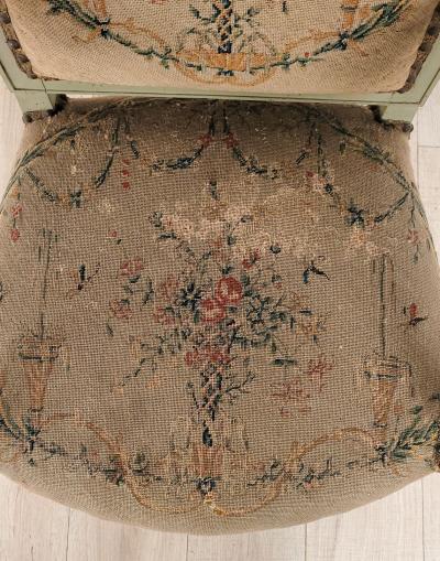 Directoire Grey Green Armchair 19th century